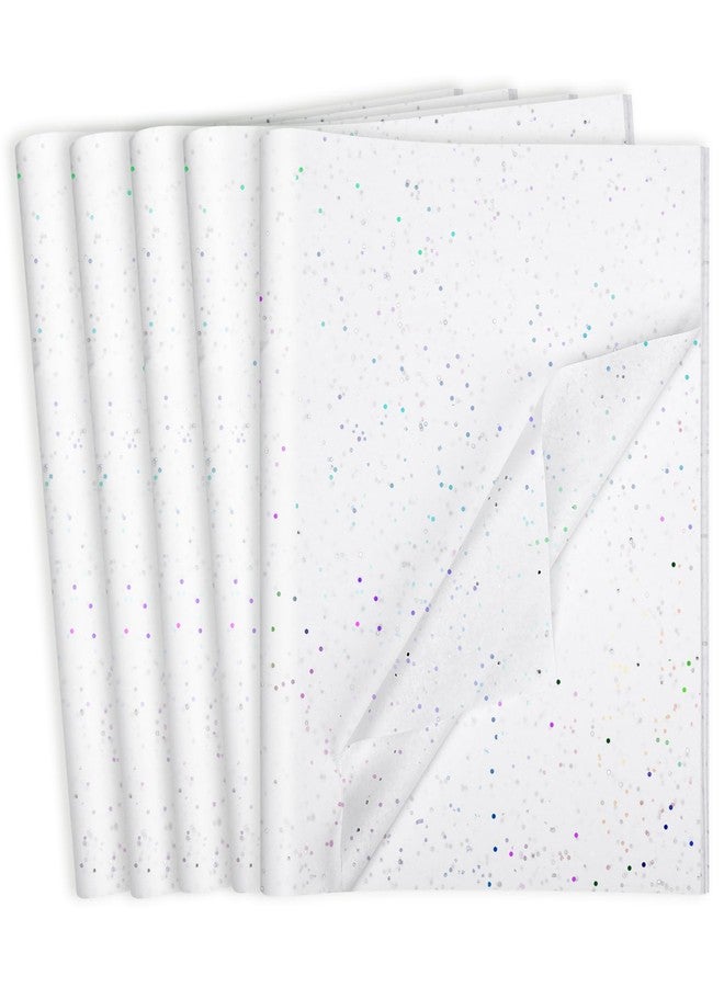 woric 135 Sheets White Tissue Paper for Gift Bags 20 x 14 Inch Glitter Tissue Paper for Birthday Baby Shower Wedding Valentine's Day Decor Art DIY Crafts - Image 1
